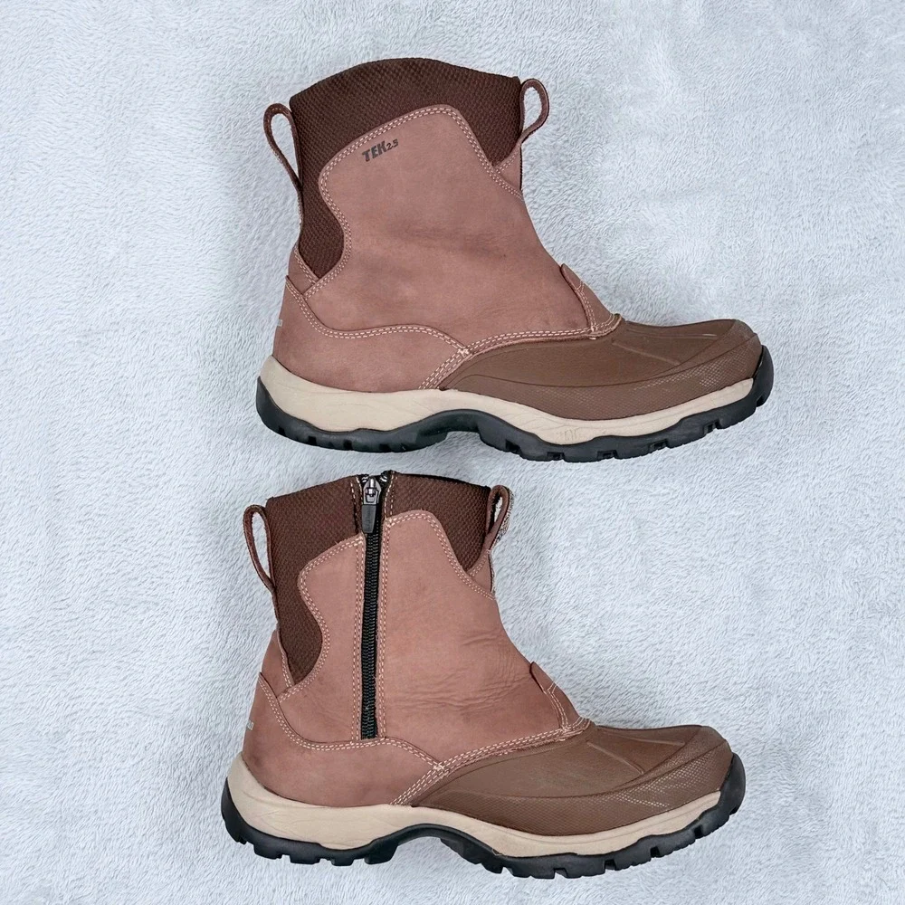 LL Bean Storm Chaser TEK 2.5 Boots Womens 9.5 Brown Primaloft Side Zip Winter